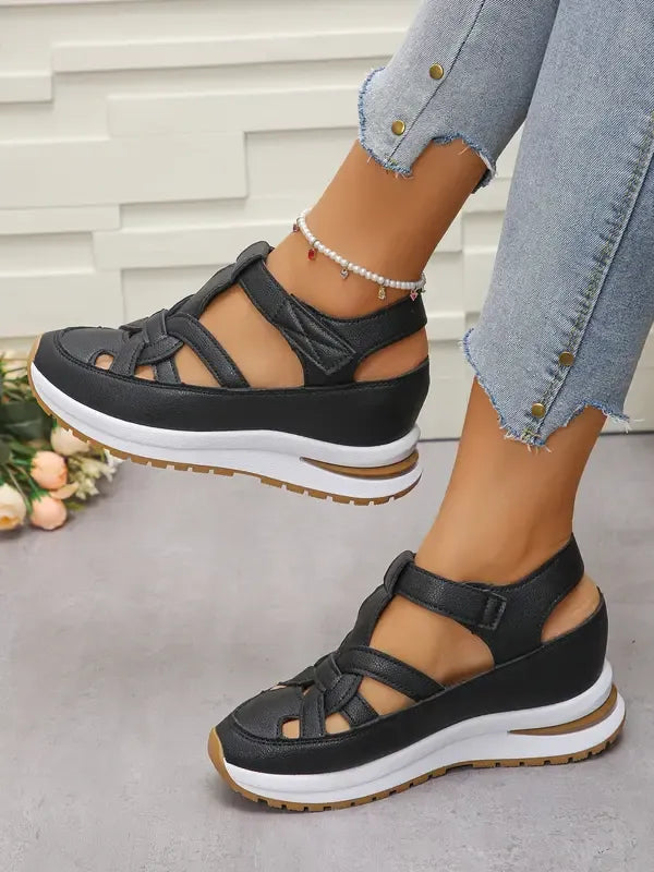 VALENTINA | SANDALI CON ZEPPA COMODI CON CHIUSURA REGOLABILE IN VELCRO