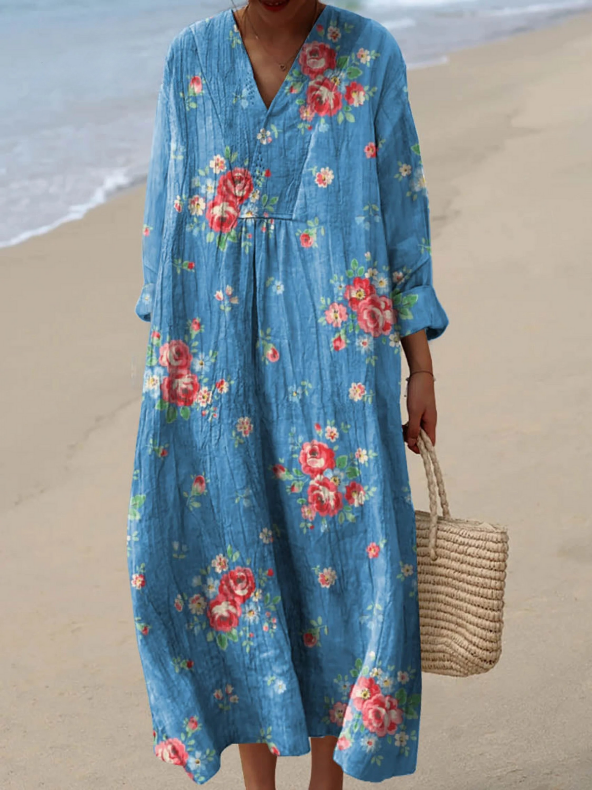 NAIMY | VINTAGE LOVELY FLORAL PATTERN ART PRINT DRESS