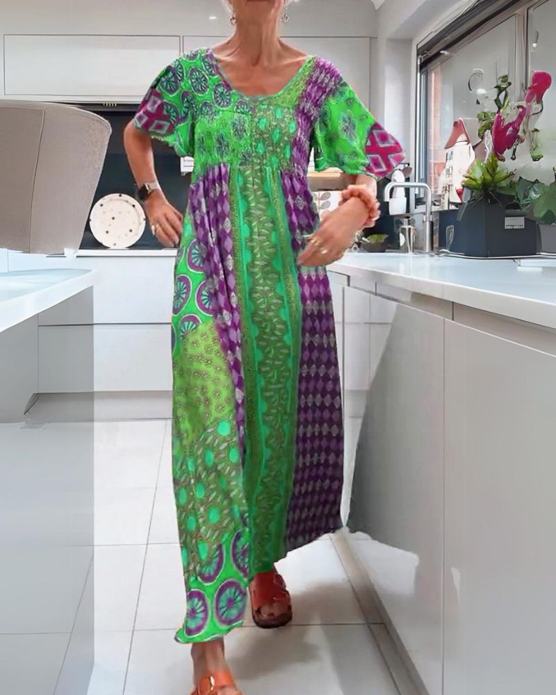 FRANCESCA | ABITO MAXI BOHEMIEN CON STAMPA