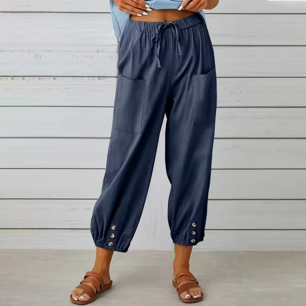 SELVERA | HIGH-WAIST WIDE-LEG TROUSERS