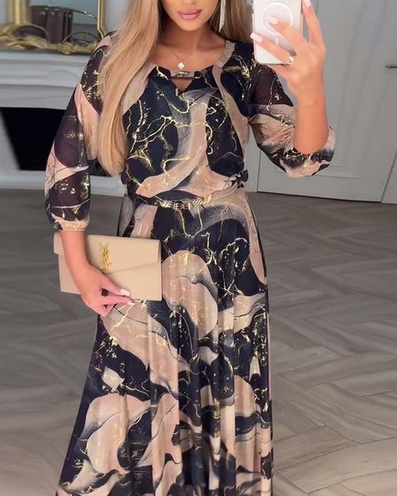 CLARICE | PRINTED CHIFFON DRESS