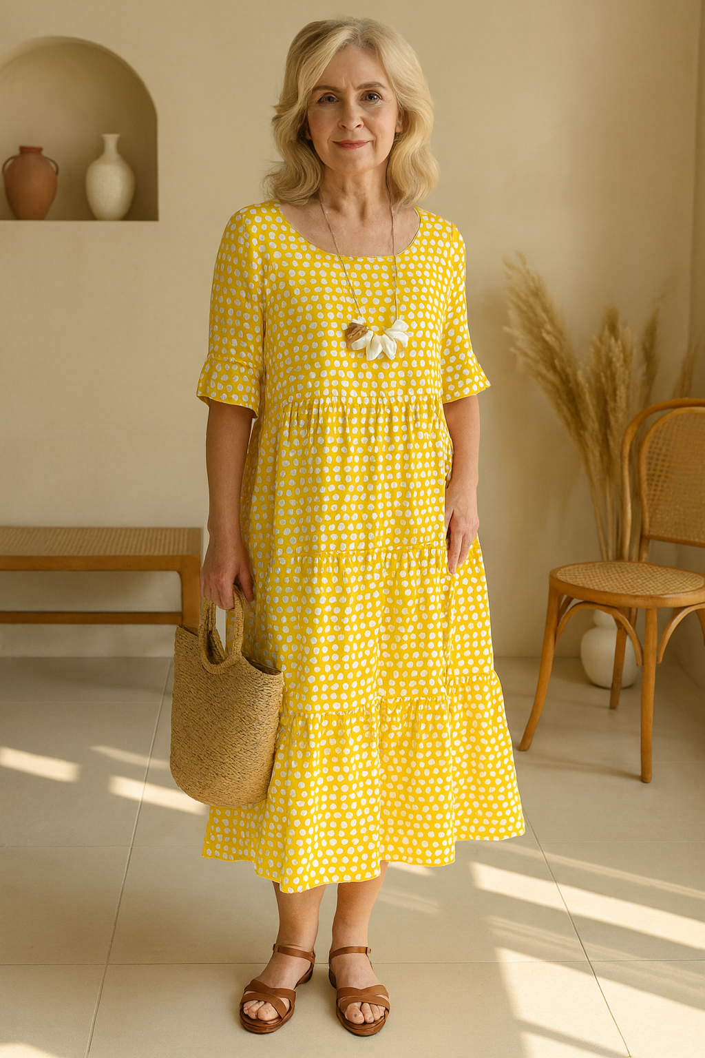 BIANCA | ABITO MIDI A POIS