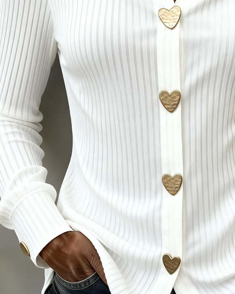 LAURA | CAMICIA CON BOTTONI A FORMA DI CUORE