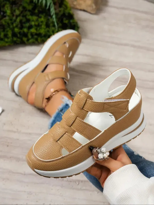 VALENTINA | SANDALI CON ZEPPA COMODI CON CHIUSURA REGOLABILE IN VELCRO
