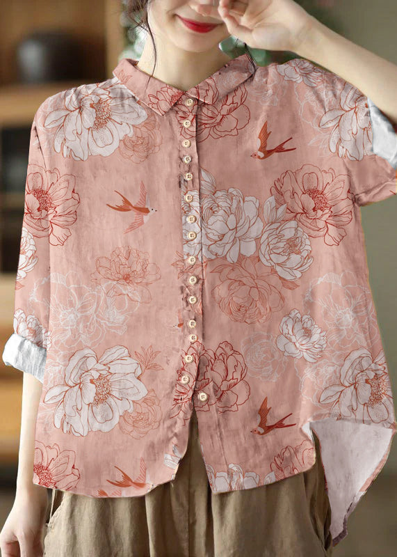 ELISA | BLUSA STAMPATA CON COLLETTO