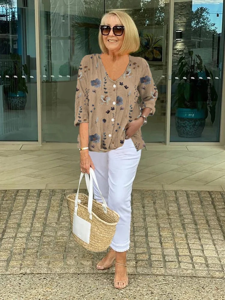 ALVINA | ELEGANT FLORAL BLOUSE