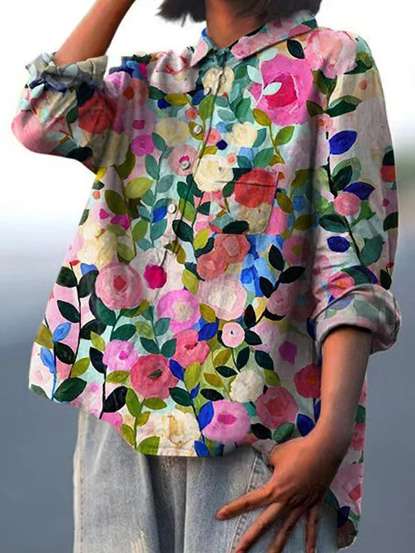 MADDALENA | CAMICIA FLOREALE PRIMAVERILE COLORATA