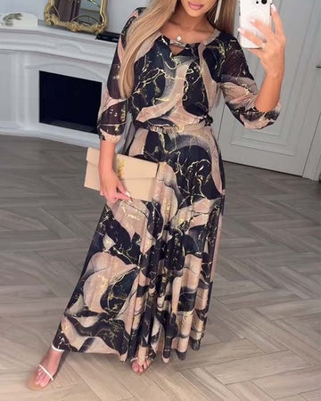 CLARICE | PRINTED CHIFFON DRESS