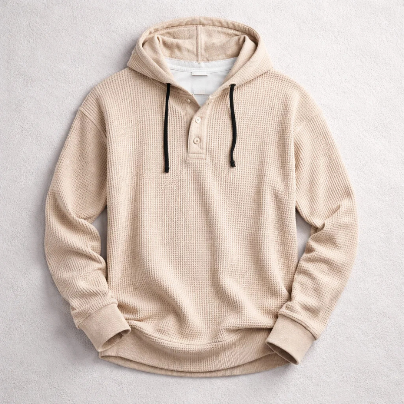GABRIELE | FELPA CON CAPPUCCIO IN MAGLIA WAFFLE