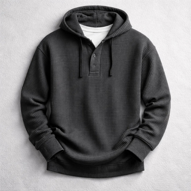 GABRIELE | FELPA CON CAPPUCCIO IN MAGLIA WAFFLE