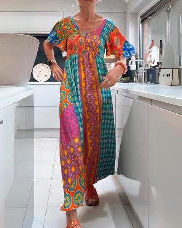 FRANCESCA | ABITO MAXI BOHEMIEN CON STAMPA