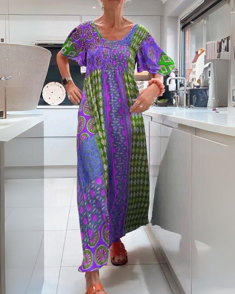FRANCESCA | ABITO MAXI BOHEMIEN CON STAMPA