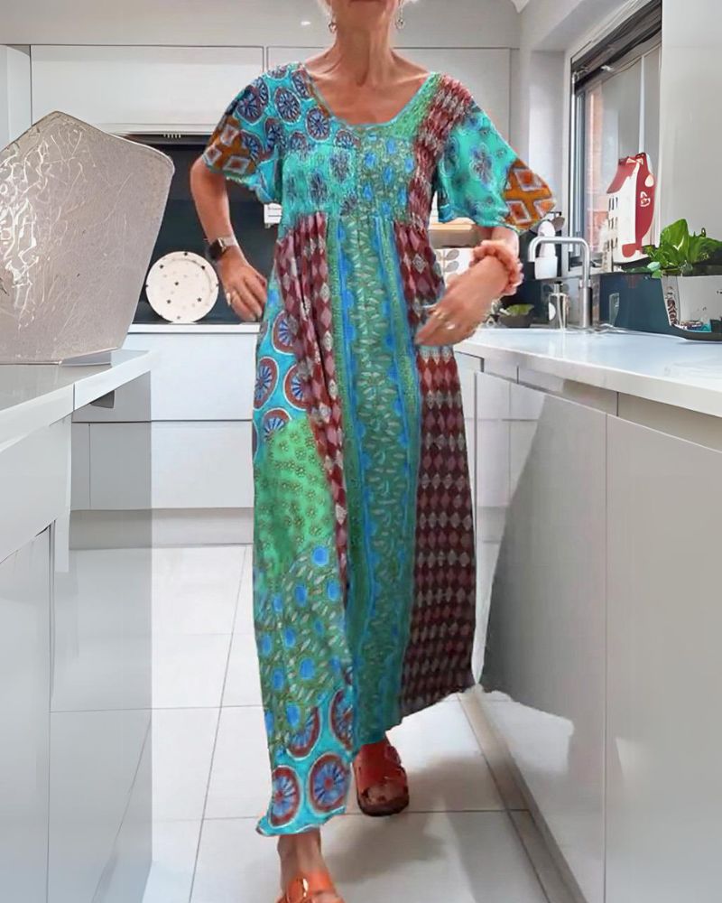 FRANCESCA | ABITO MAXI BOHEMIEN CON STAMPA