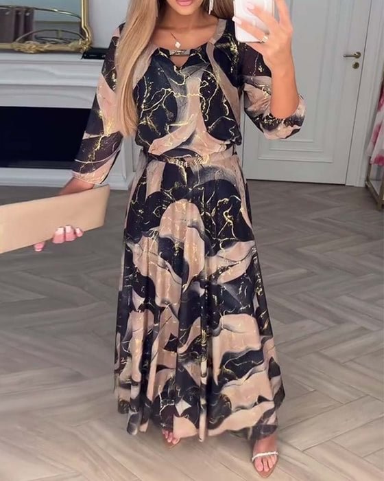 CLARICE | PRINTED CHIFFON DRESS