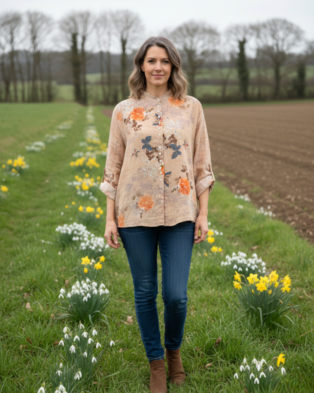 ELISA | BLUSA STAMPATA CON COLLETTO