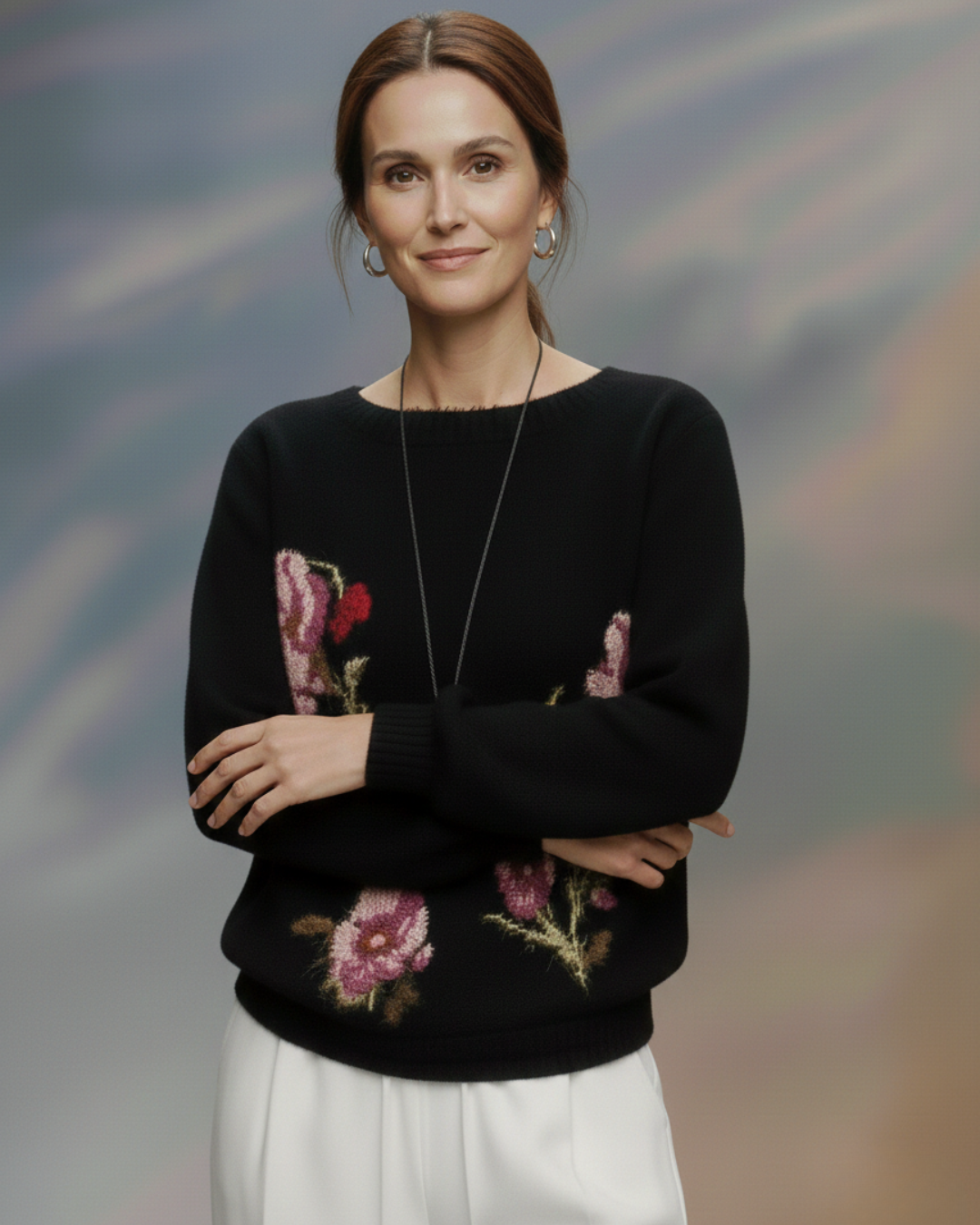 LAVINIA | MAGLIONE JACQUARD NERO