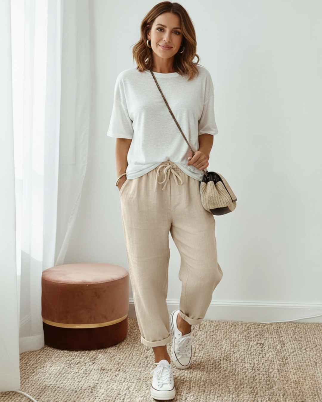 CARLOTTA | PANTALONI DONNA COTONE LINO
