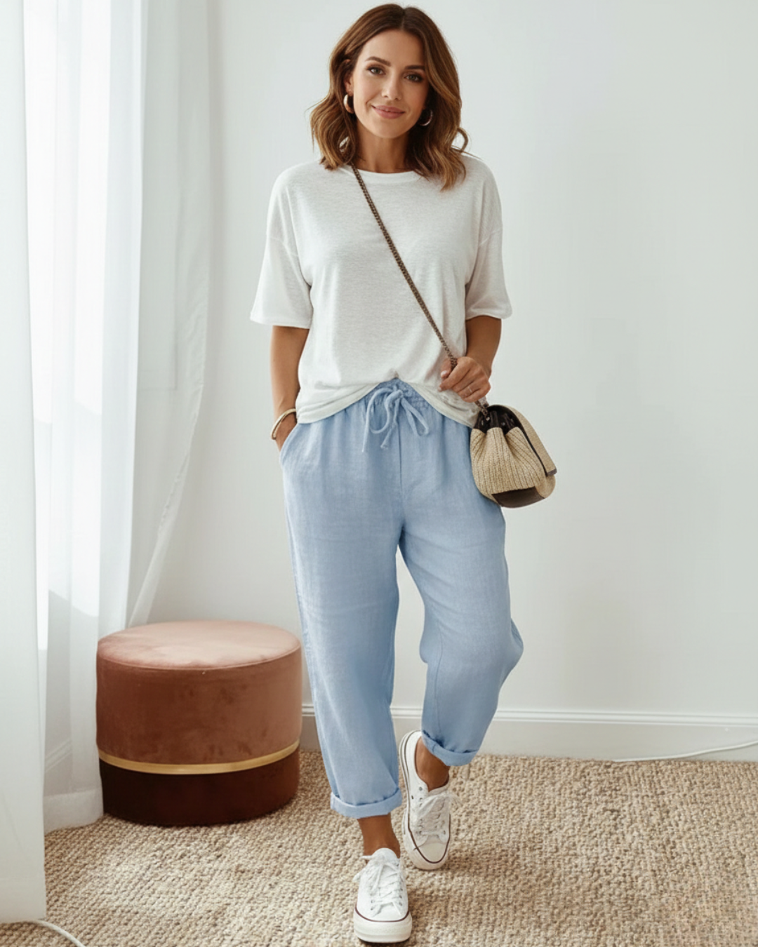 CARLOTTA | PANTALONI DONNA COTONE LINO