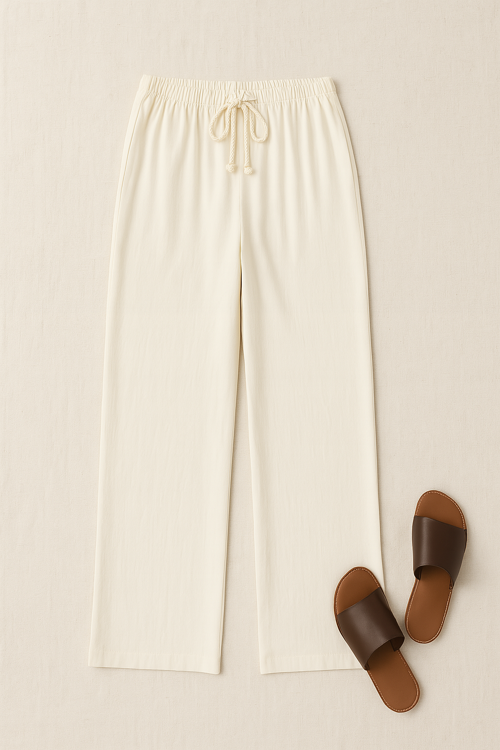 Pantaloni Donna – Gamba Ampia Drappeggiata, Vita Alta & Fluente