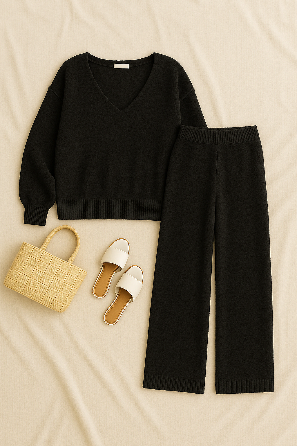 Coordinato Donna – Scollo a V, Caldo & Elegante