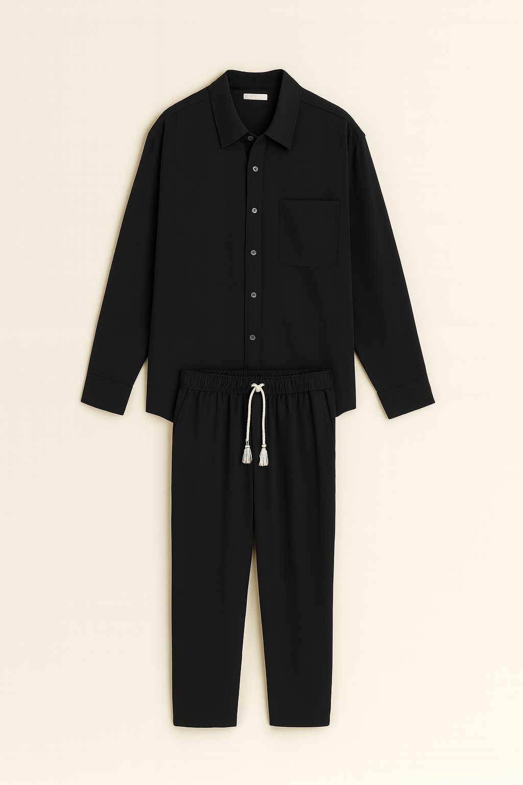 Set Uomo – Camicia e Pantaloni Lino-Look, Comodi & Classici