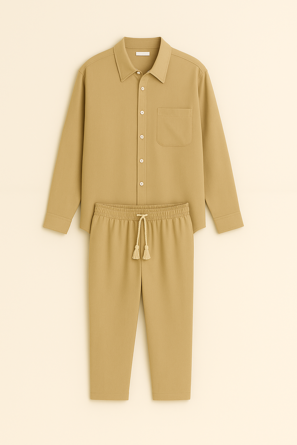 Set Uomo – Camicia e Pantaloni Lino-Look, Comodi & Classici