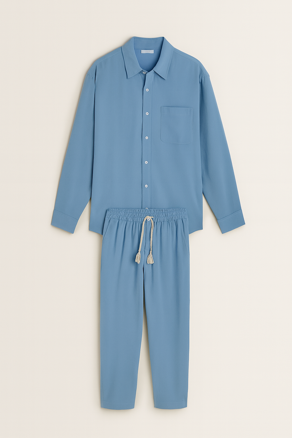 Set Uomo – Camicia e Pantaloni Lino-Look, Comodi & Classici