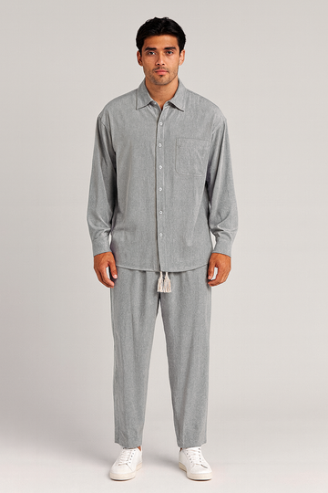 Set Uomo – Camicia e Pantaloni Lino-Look, Comodi & Classici