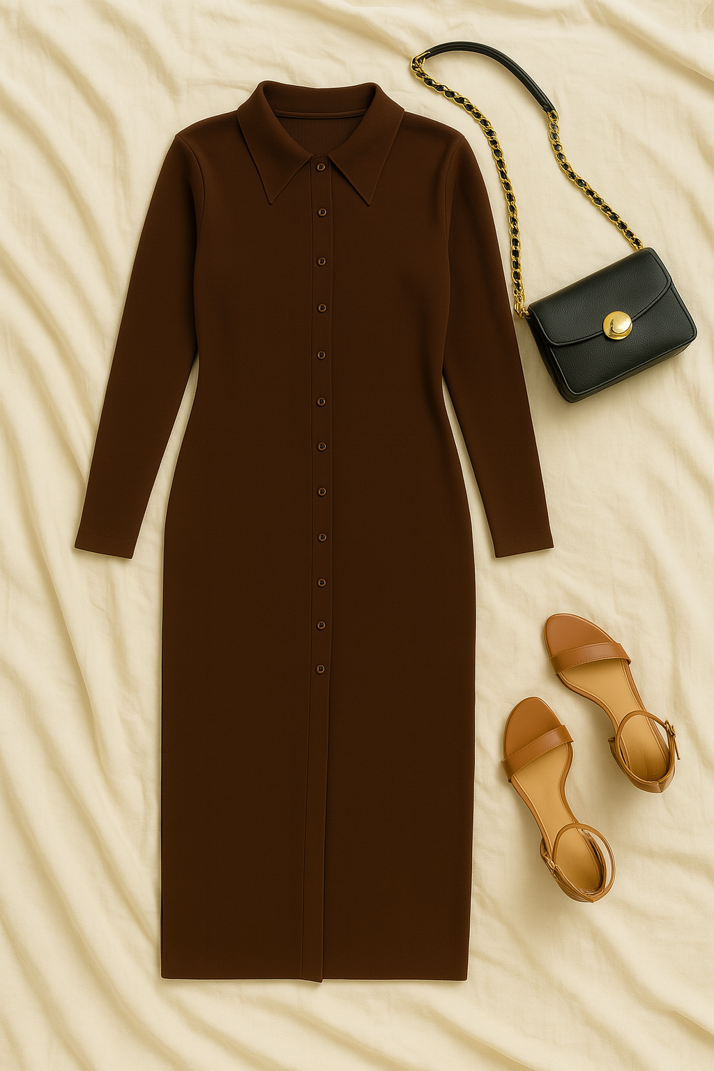 Abito Donna In Maglina – Collo Risvolto, Sottile & Sofisticato