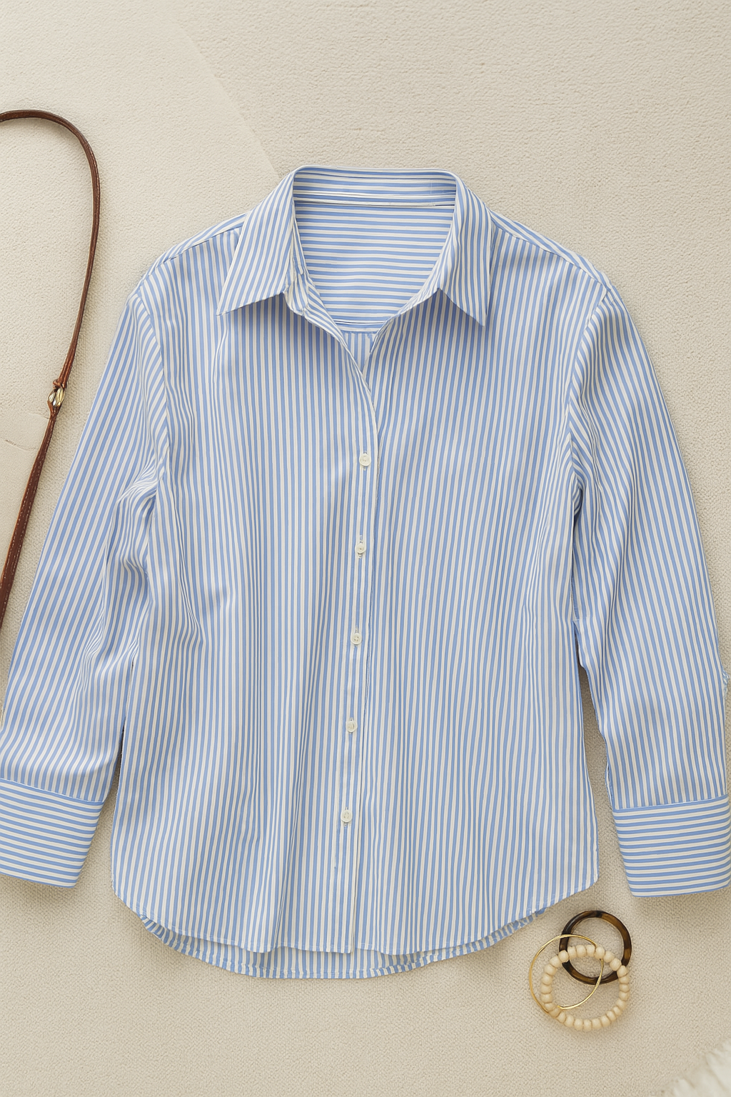 Camicia Donna – Scollo a V & Risvolto, Elegante & Morbida