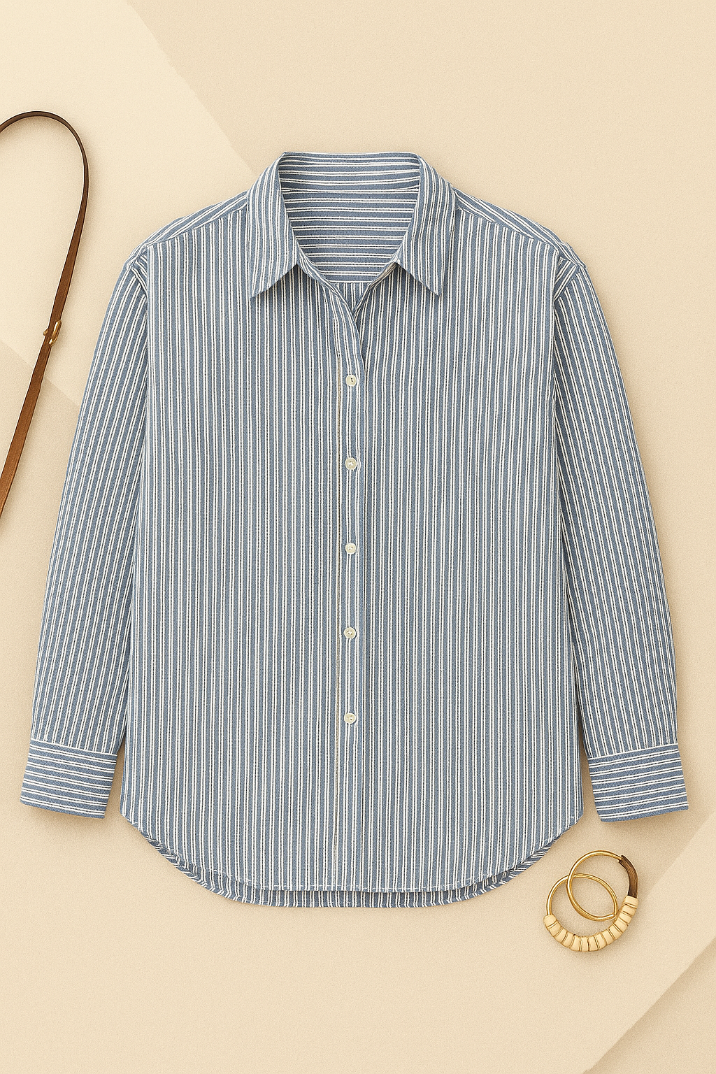 Camicia Donna – Scollo a V & Risvolto, Elegante & Morbida
