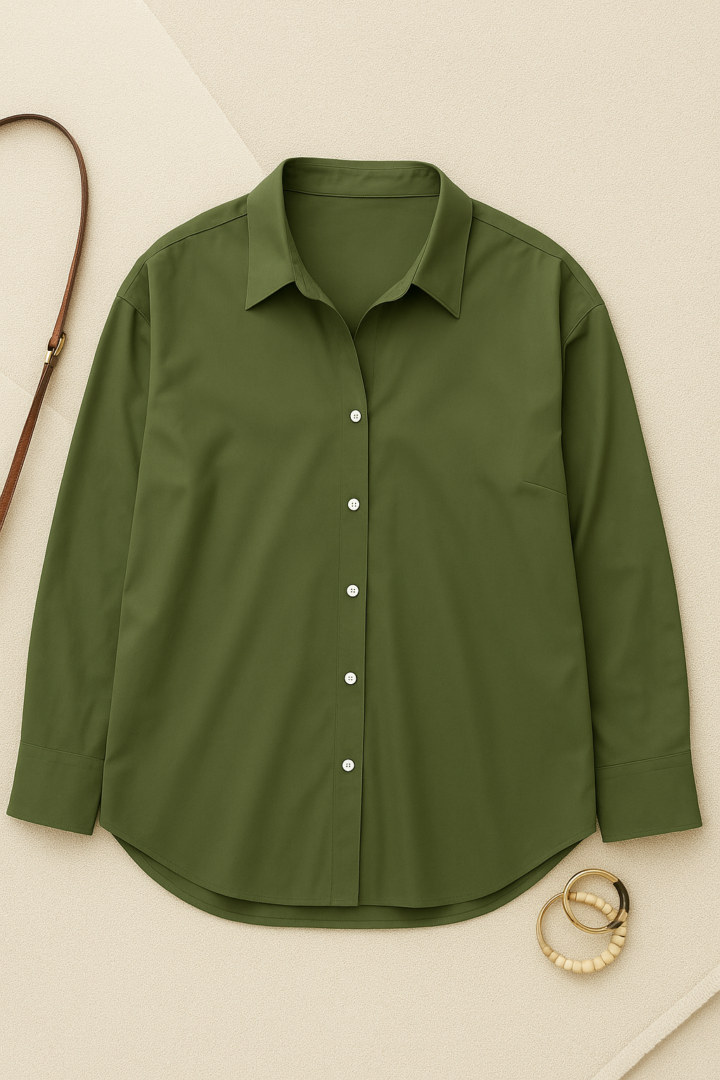 Camicia Donna – Scollo a V & Risvolto, Elegante & Morbida