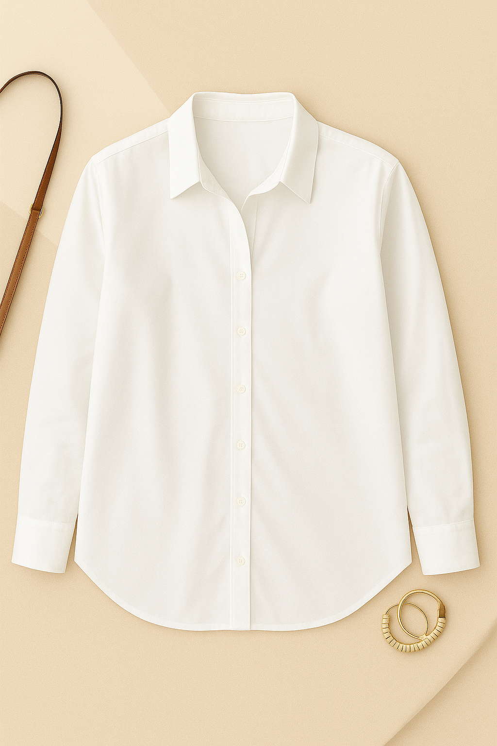 Camicia Donna – Scollo a V & Risvolto, Elegante & Morbida