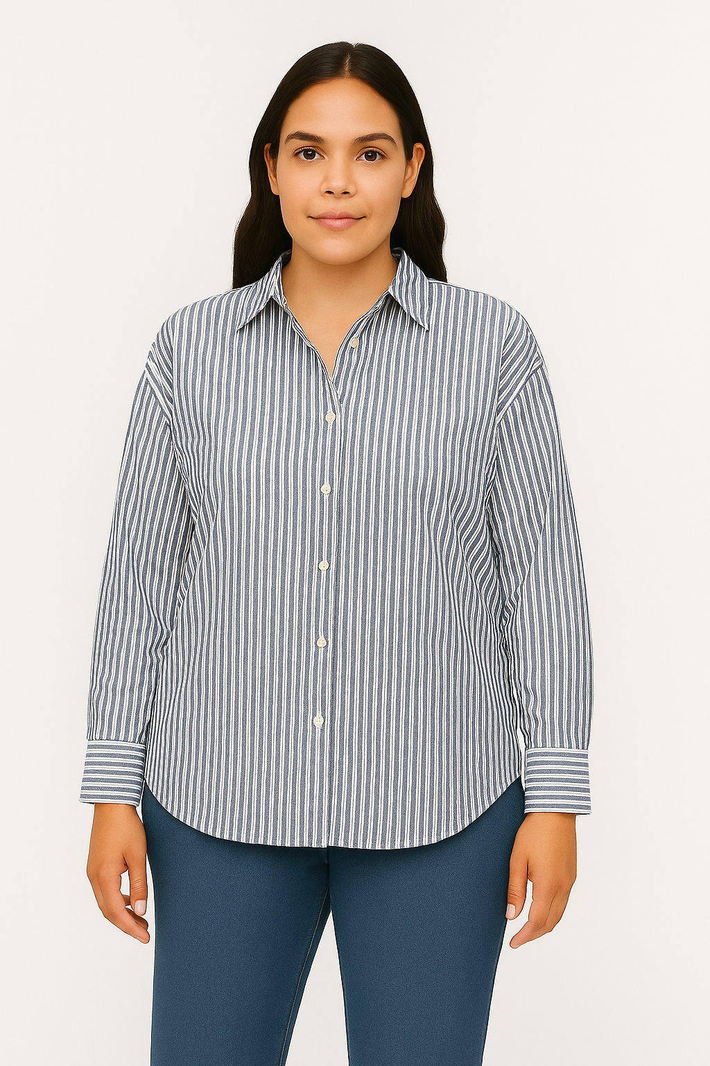 Camicia Donna – Scollo a V & Risvolto, Elegante & Morbida