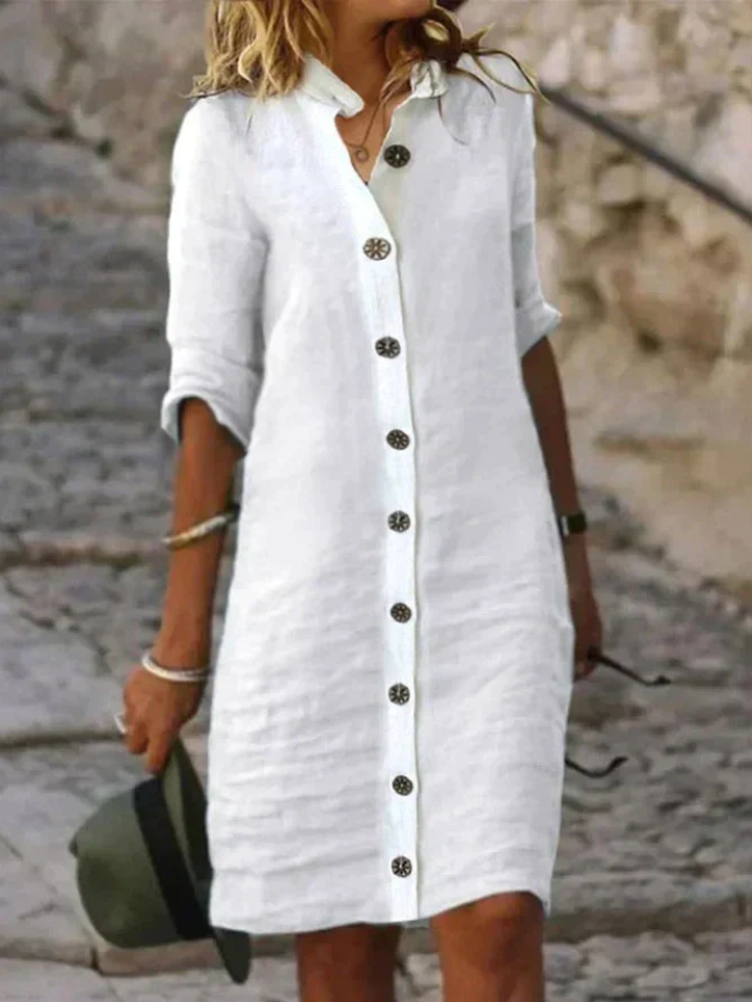 ALESSIA | ABITO LUNGO CON BOTTONI PRIMAVERILE