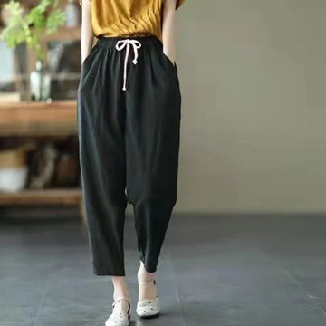 RAVELLA | HIGH-WAIST DRAWSTRING TROUSERS