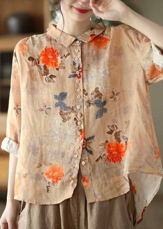 ELISA | BLUSA STAMPATA CON COLLETTO