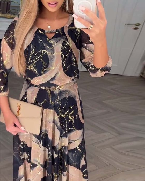 CLARICE | PRINTED CHIFFON DRESS