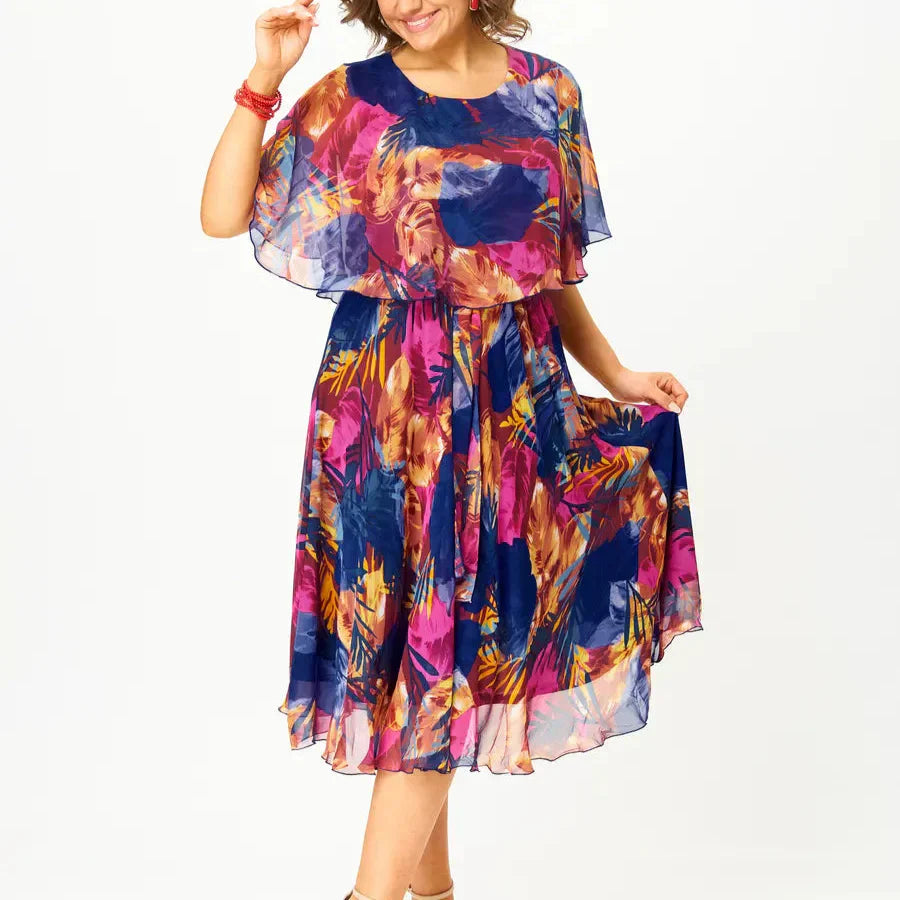CAMILLA | ABITO MIDI IN CHIFFON CON STAMPA