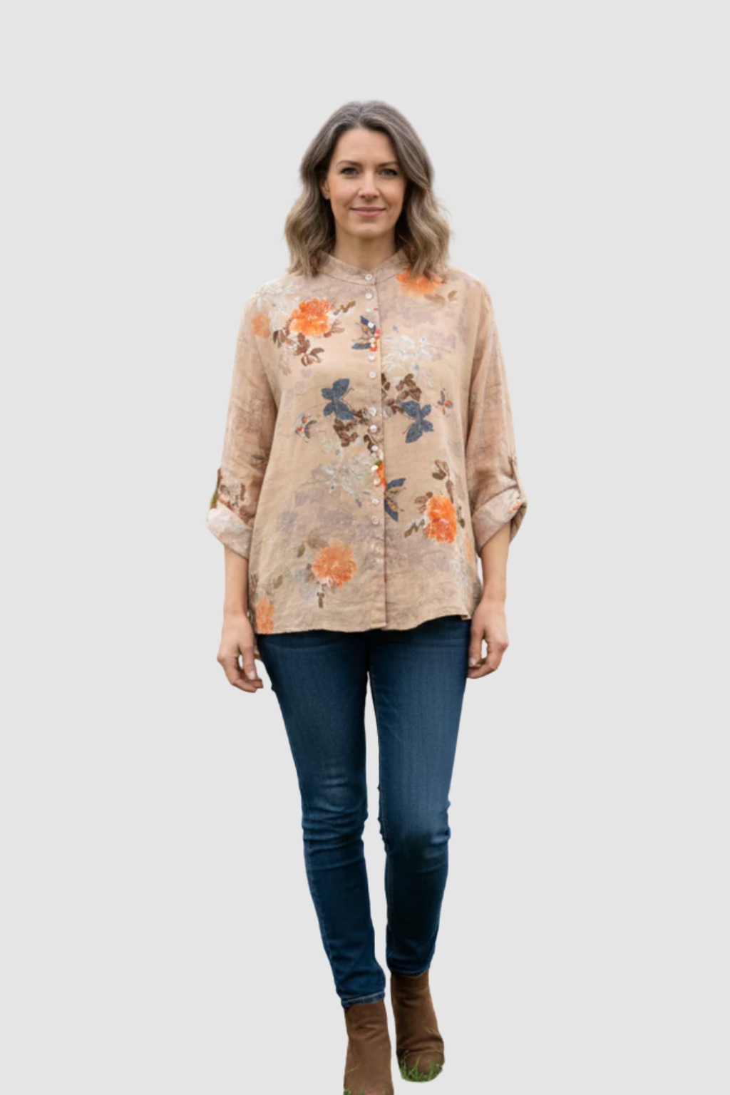 ELISA | BLUSA STAMPATA CON COLLETTO