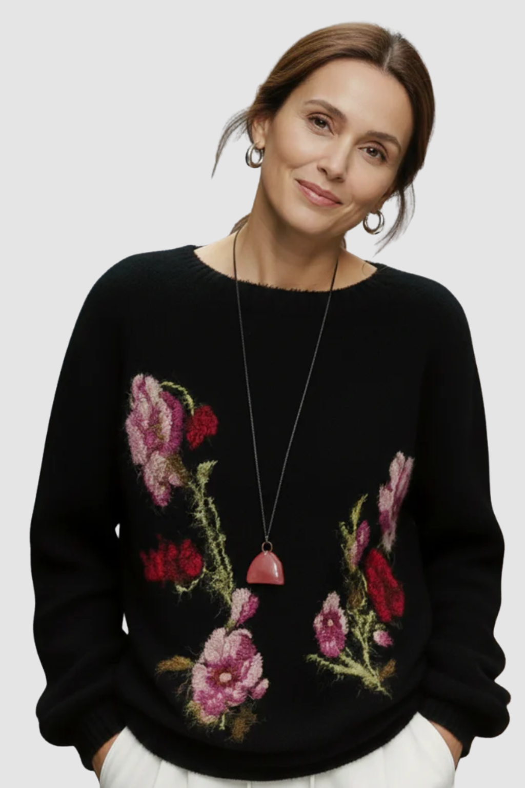LAVINIA | MAGLIONE JACQUARD NERO