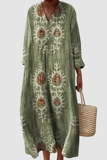 SIA | VINTAGE ETHNIC FLORAL ART PRINT DRESS