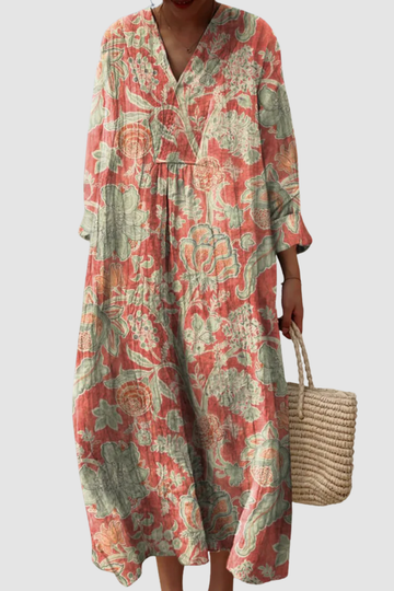 MAJESTIC | VINTAGE LOVELY FLORAL ART PRINT DRESS