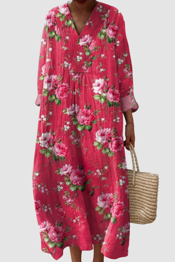 ROMY | VINTAGE FLORAL ART PRINT CASUAL DRESS