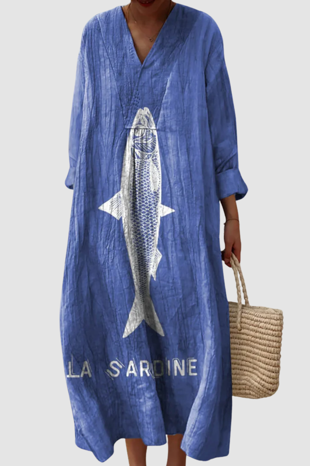 JUDY | FUNNY SARDINE PATTERN ART PRINT DRESS