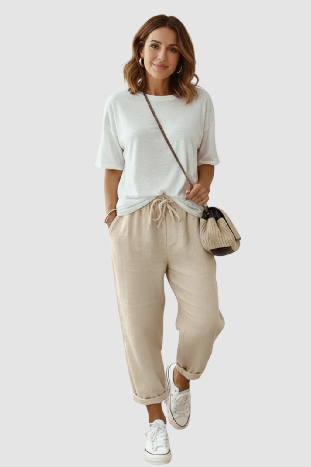 CARLOTTA | PANTALONI DONNA COTONE LINO