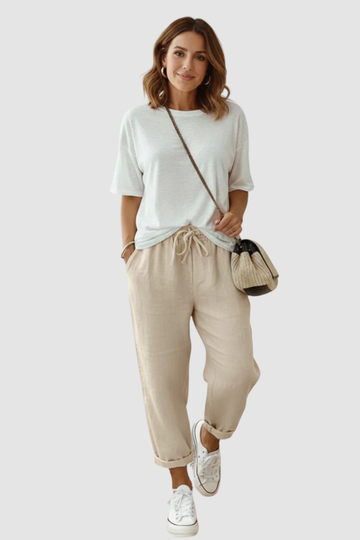 CARLOTTA | PANTALONI DONNA COTONE LINO