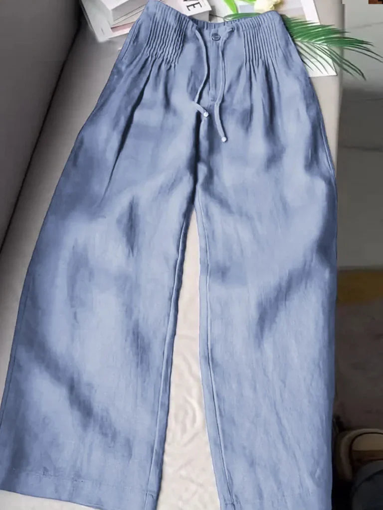 CHIARA | PANTALONI A GAMBA LARGA CON COULISSE