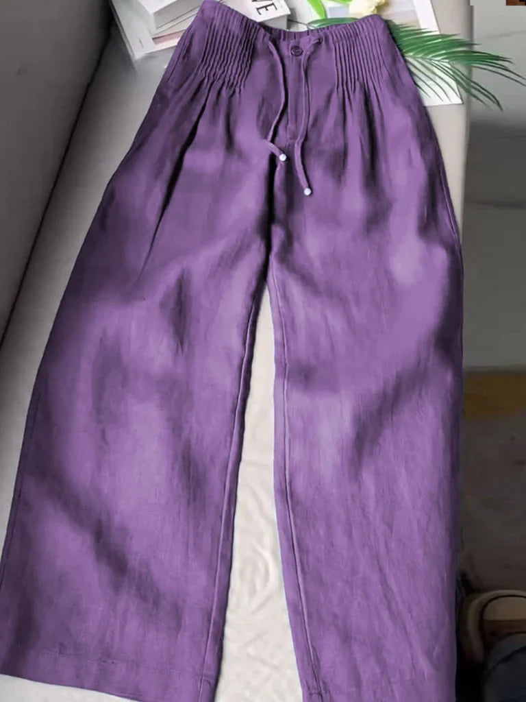 CHIARA | PANTALONI A GAMBA LARGA CON COULISSE