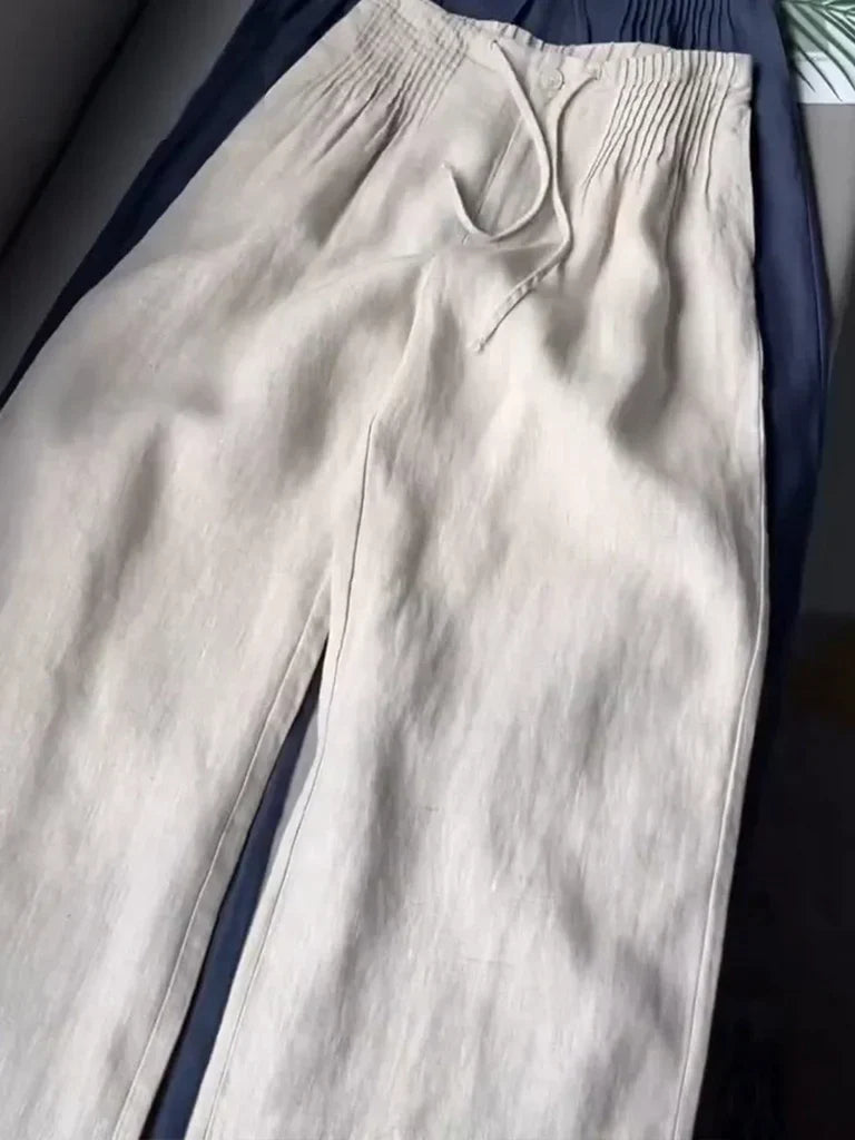 CHIARA | PANTALONI A GAMBA LARGA CON COULISSE